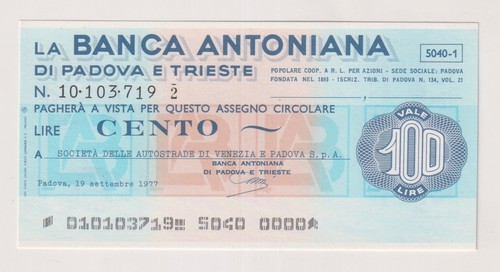 Miniassegni banca antoniana - miniassegni,