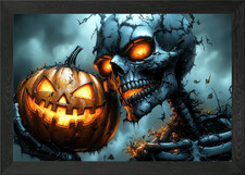 Poster Halloween teschio e