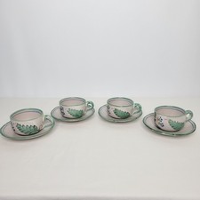 Set 4 tazzine e piattini da tè caffè CAS Vietri Italia dipinti a mano 8 oz 