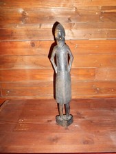 SCULTURA ARTIGIANATO KENYA  ARTE ETNICA REALIZZATA A MANO IN LEGNO H 34 CM