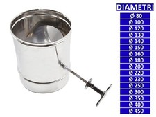 ALLINOX Modulo Con Valvola a Farfalla Canna Fumaria Raccordo Acciaio Inox