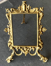 tavolo scrivania vintage 6 3/4 x 9 3/4 rinascimentale revival bronzo e struttura da viaggio 1870