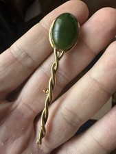 Spilla Oro 18 Kt Giada Imperiale 