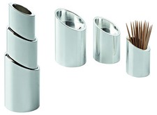 BOMBONIERA SET SALE PEPE e STUZZICADENTI in ACCIAIO Laminato ARGENTO 925% 863