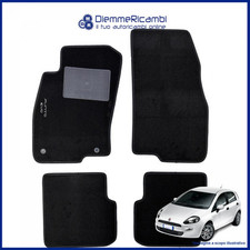 SERIE 4 TAPPETI - TAPPETINI IN MOQUETTE NERI PER FIAT PUNTO EVO DAL 2008 IN POI