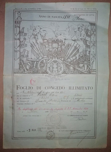 Foglio congedo illimitato - foglio, di