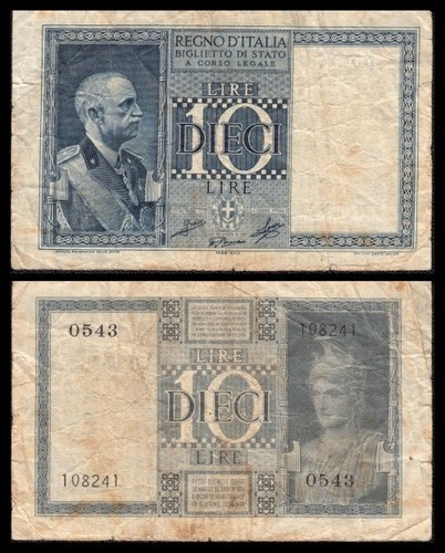 Italia italy 10 lire 1939 - -,