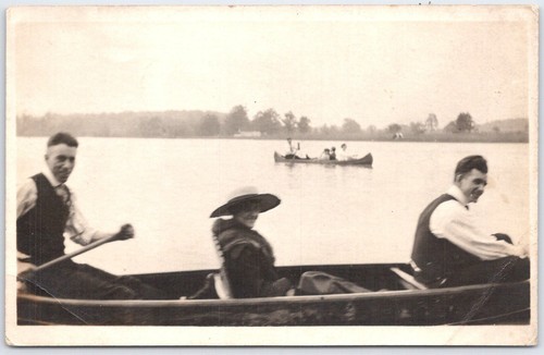Vintage rppc canoeing - vintage, on