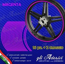 Strisce adesive nastro ruote moto MAGENTA 6 mm cerchi 13 14 15 16 17 19 21