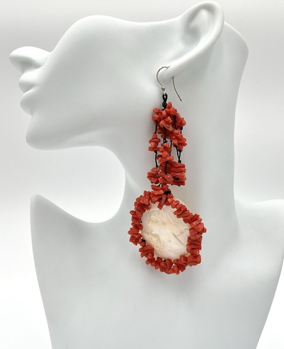 Orecchini corallo rosso - corallo,