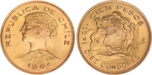 Cile 100 pesos - 100, 1961
