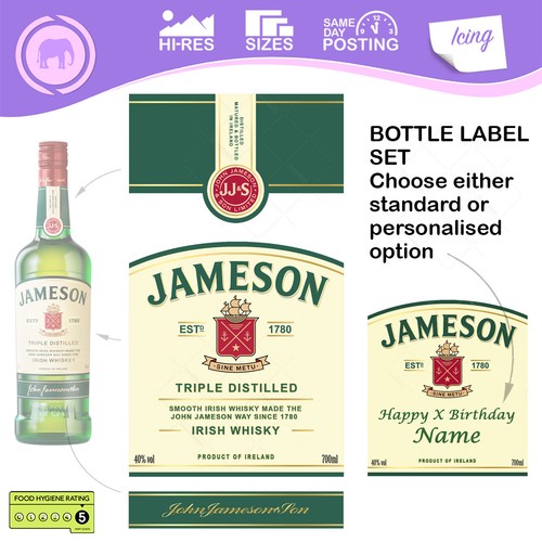 Jamesons etichetta whisky - etichetta, cake