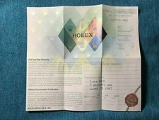 Rolex Certificato Garanzia Per