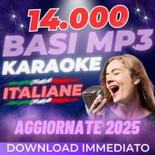 14.000 BASI per KARAOKE MP3 ITALIANE CON TESTO PROFESSIONALI AGGIORNATE 2025