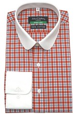 Camicia da uomo rossa bianca a