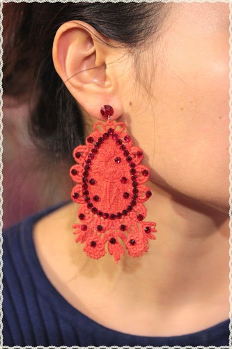 Orecchini pizzo macrame - in,