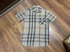 Camicia junior Burberry Nova check cotone lino bottoni taglia 14 anni/162 cm