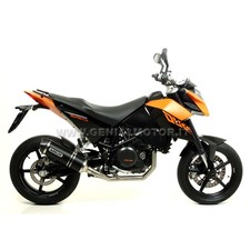 Terminale di Scarico Arrow Race Tech Aluminio Nero Ktm Duke 690 2008 > 2015