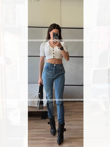 Zara top bianco a - top, maniche