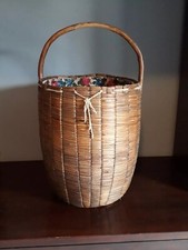 Antico bonacina rattan midollino grande cesto vaso arredo in vimini bamboo 60 Cm