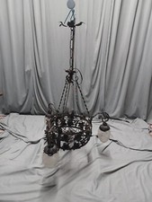 Lampadario In Ferro Battuto Liberty  Epoca 900