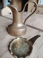 Lotto Ottone Caraffa E Piattino Vintage