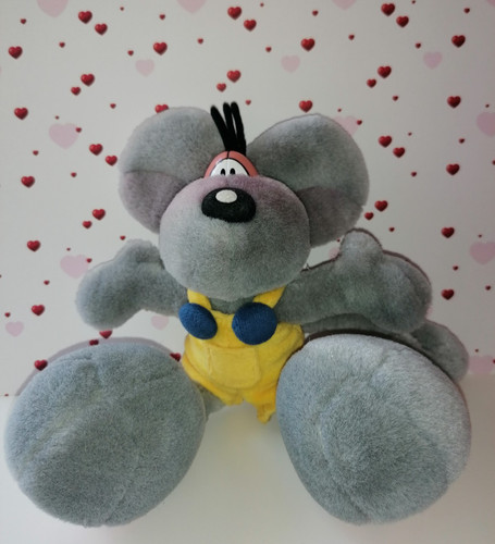 Diddl peluche grigio salopette