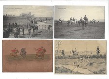 CACCIA ALLA VOLPE LOTTO 8 VECCHIE CARTOLINE, UNA IN CUOIO