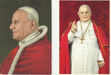 PAPA GIOVANNI XXIII - n. 2 cartoline - FG. - Una viaggiata  -dup159