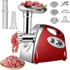 Tritacarne Elettrico 2800W Max, Tritacarne 3 in 1 Con 3 Dischi in Acciaio Inox E