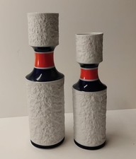   Vasi op art in porcellana di bisquit Royal KPM Germani anni '70