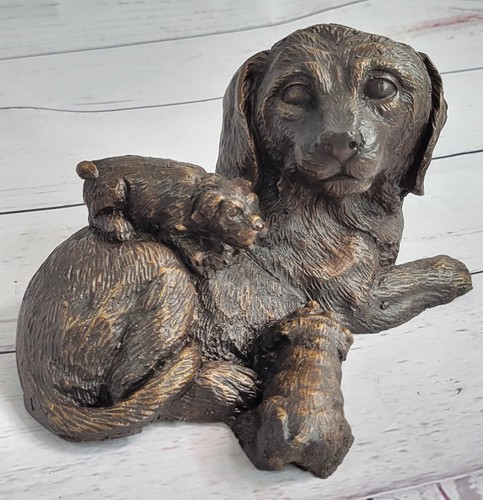 Statua cane caccia nero - cane, da
