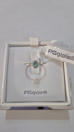 Anello con smeraldo diamanti - smeraldo, e