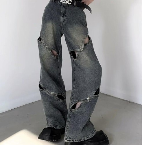 Pantaloni uomo blu strappati