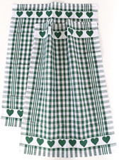 2x Strofinaccio Cuori Ruota Dentata Kracht Cucina Fazzoletti Lino Mezza Amore