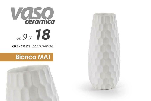 Vaso ceramica bianco - vaso, mat