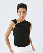 Top Donna Nero Senza Maniche