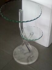 Tavolino servetto 2 piani vetro plexiglass marmo