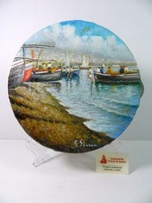 Tamburello Napoletano Dipinto a Mano Cm 14 Spiaggia Napoletana