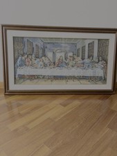 L’ULTIMA CENA - LAST SUPPER Quadro punto croce su tela Aida Ricamato a mano