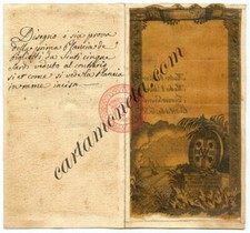 5 SCUTI PROVA DISEGNO ORIGINALE REGIE FINANZE EMISSIONE SARDEGNA 01/07/1781 SUP