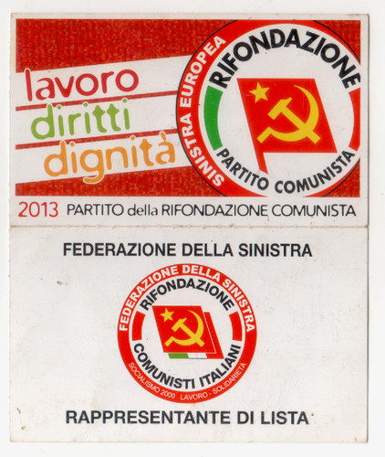 Pci political card - pci, italian
