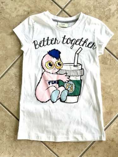 Fendi girls white graphic - girls,