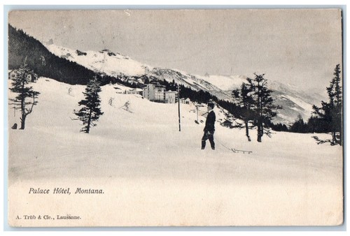 C1910 uomo che scia palazzo - c1910,