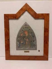 quadro classico madonna  icona bizantina In Argento Riporti Oro 24kt 38x49CM