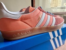 Scarpe Adidas Gazelle Indoor Arancione Fluo E Celeste N.46 2/3 Come Nuove