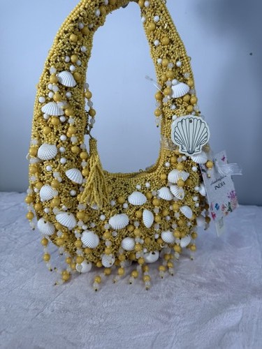 Borsa tote con perline gialle