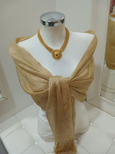 Stola foulard filo laminato - stola,