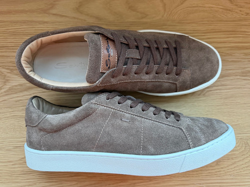 Santoni mens brown suede - brown,