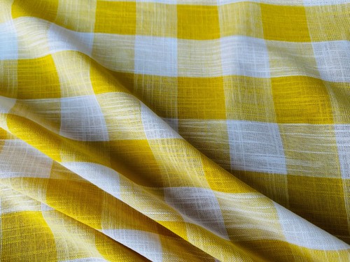 Tessuto lino quadri gingham - lino, a